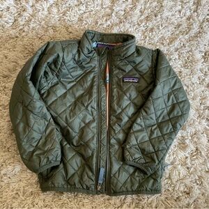 Patagonia Kids Olive Quilted Puffer Jacket